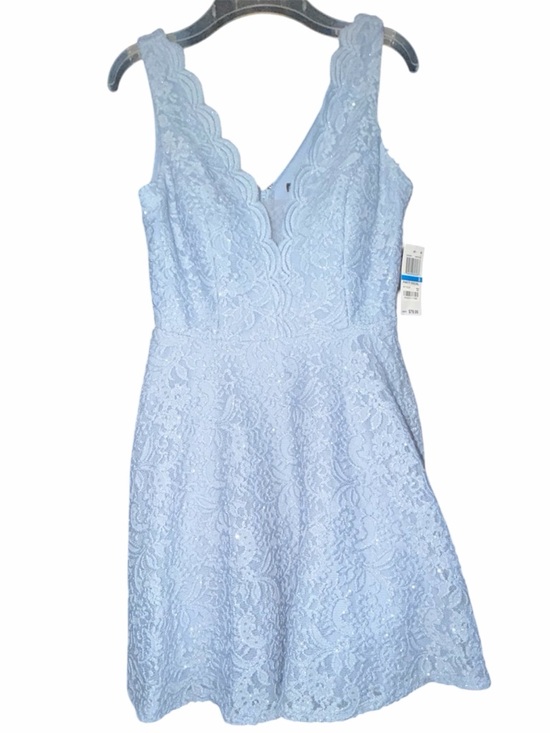 City Studio Dresses & Skirts - 124 - City Studio Dusty Blue Lace V-Neck Dress